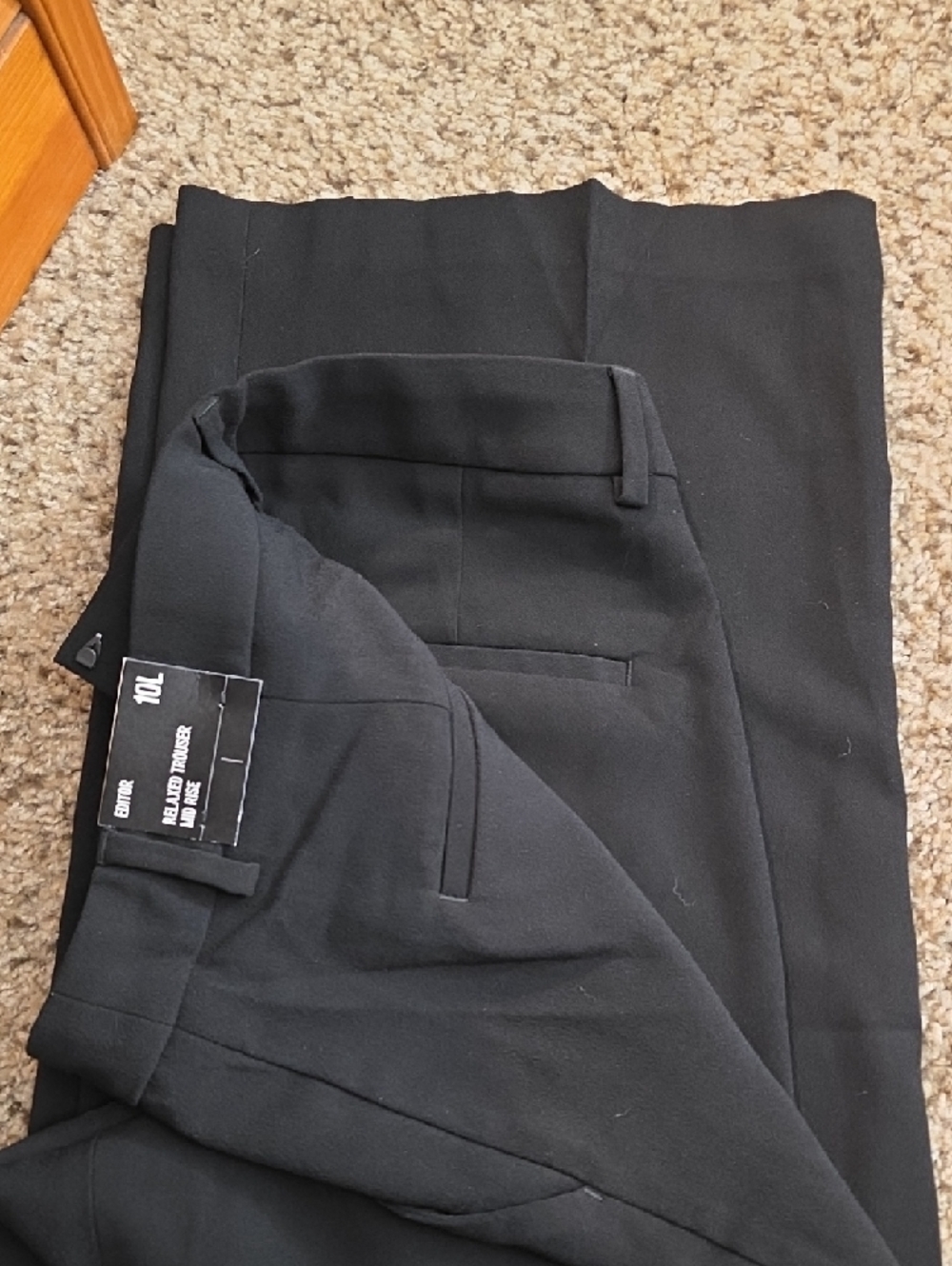 Express Black Editor Relaxed Trouser Mid Rise Dress Pants - Express - Picture 2 of 4